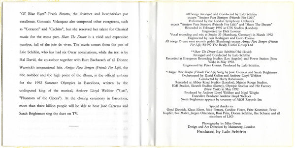 José Carreras : Amigos Para Siempre/Friends For Life - Romantic Songs Of The World (CD, Album, RE)