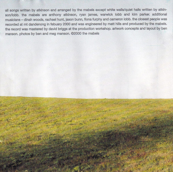 The Mabels : The Closest People (CD, Album)