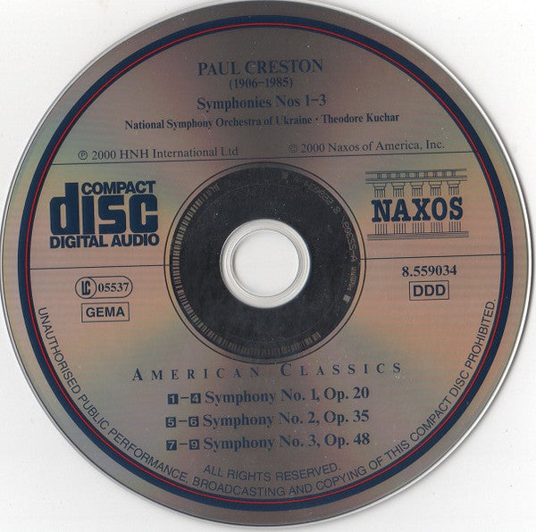Paul Creston, National Symphony Orchestra Of Ukraine, Theodore Kuchar : Symphonies Nos 1-3 (CD, Album)