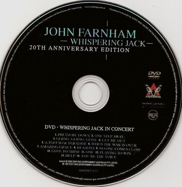 John Farnham : Whispering Jack (20th Anniversary Edition) (CD, Album, RE, RM, Dig + DVD-V, Multichannel, PAL)