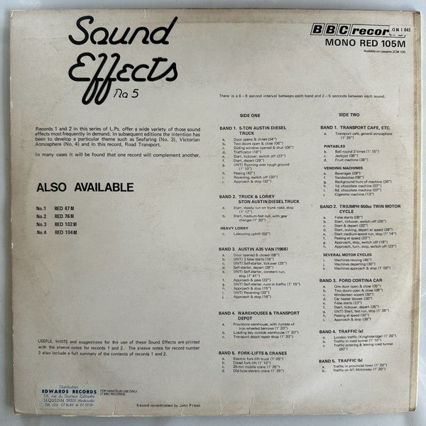 No Artist : Sound Effects No. 5 (LP, Mono, RE)