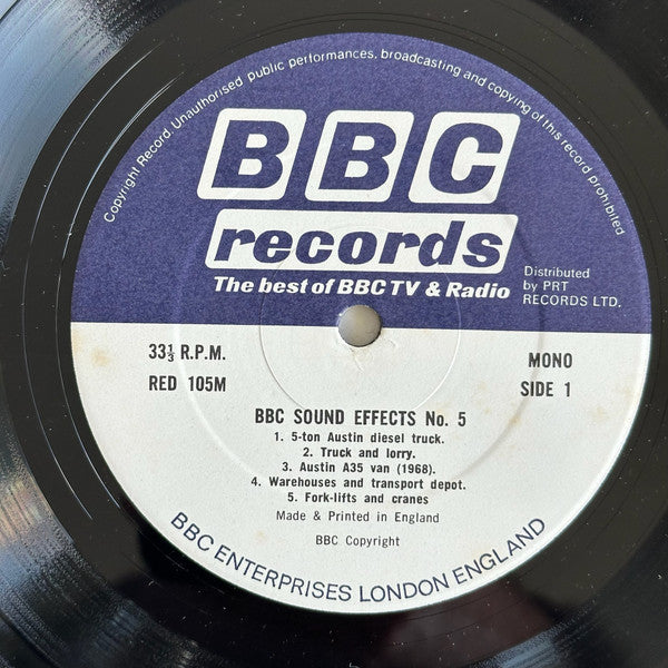 No Artist : Sound Effects No. 5 (LP, Mono, RE)
