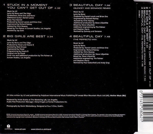 U2 : Stuck In A Moment You Can't Get Out Of (CD, Single)