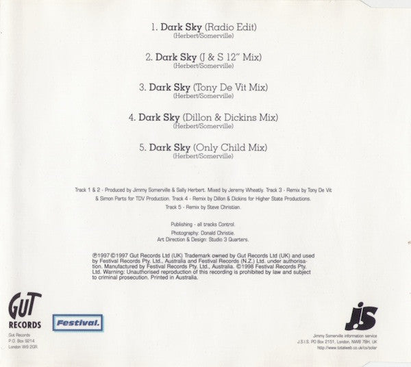 Jimmy Somerville : Dark Sky (CD, Maxi)