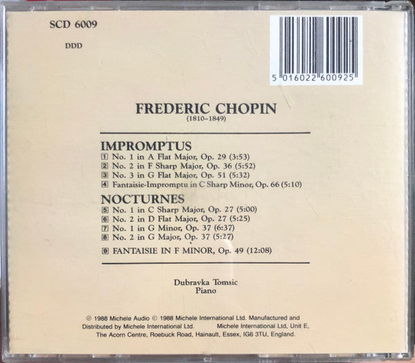 Frédéric Chopin / Dubravka Tomsic : Impromptus / Nocturnes / Fantaisie In F (CD, Album)