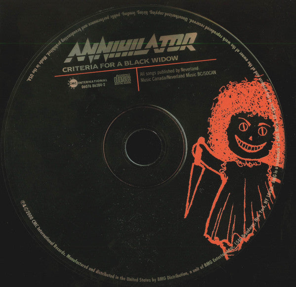 Annihilator (2) : Criteria For A Black Widow (CD, Album)