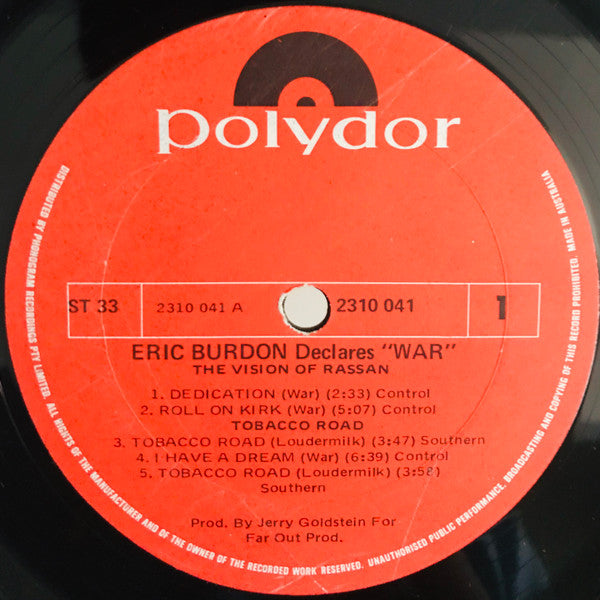 Eric Burdon & War : Eric Burdon Declares "War" (LP, Album)