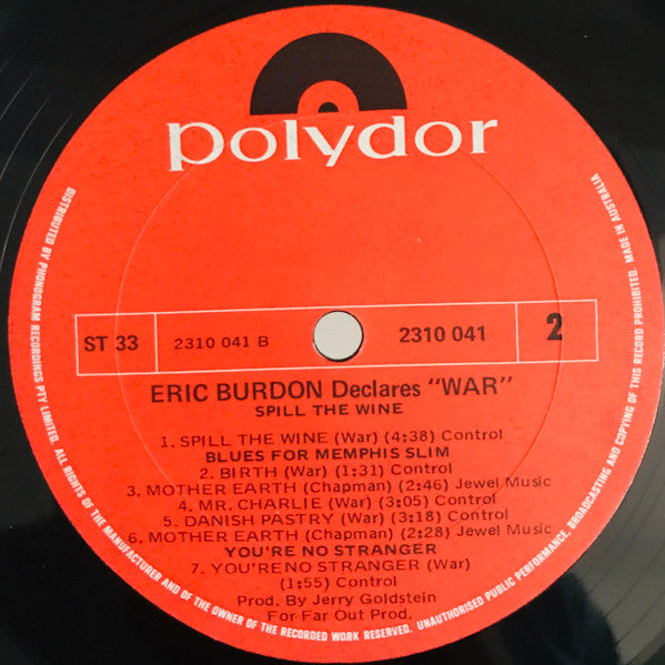 Eric Burdon & War : Eric Burdon Declares "War" (LP, Album)