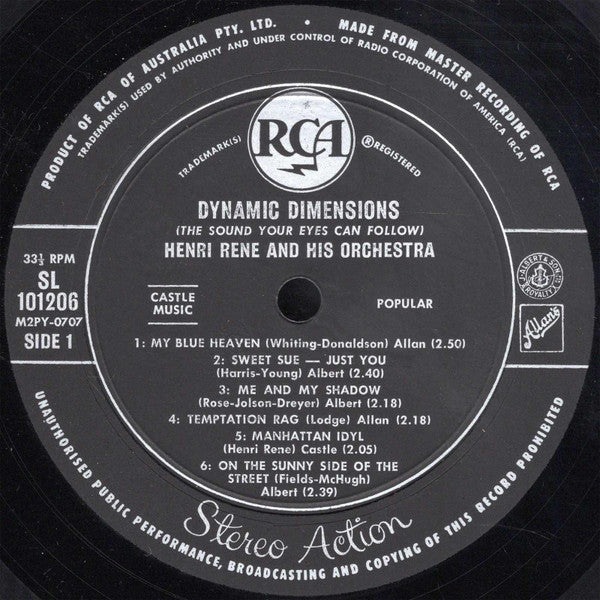 Henri René And His Orchestra : Dynamic Dimensions (LP)