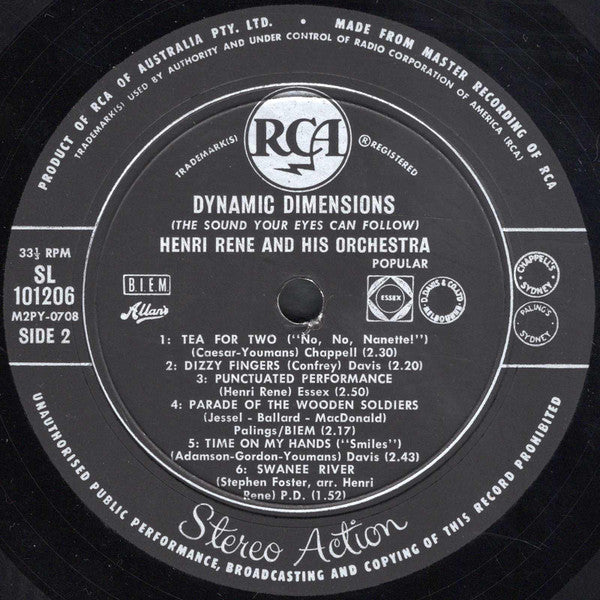 Henri René And His Orchestra : Dynamic Dimensions (LP)