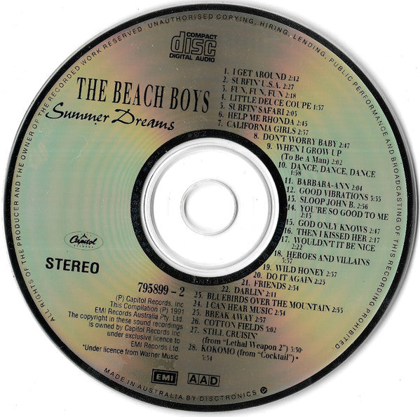The Beach Boys : Summer Dreams: 28 Classic Tracks (CD, Comp, Mono)