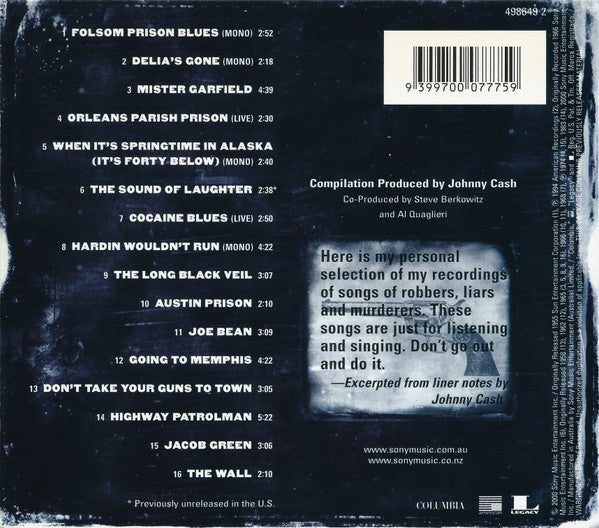 Johnny Cash : Murder (CD, Comp)