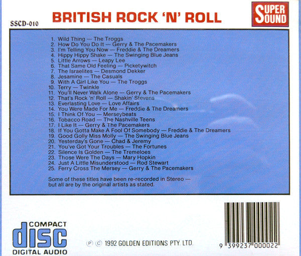 Various : British Rock 'n' Roll (25 Great Hits) (CD, Comp)