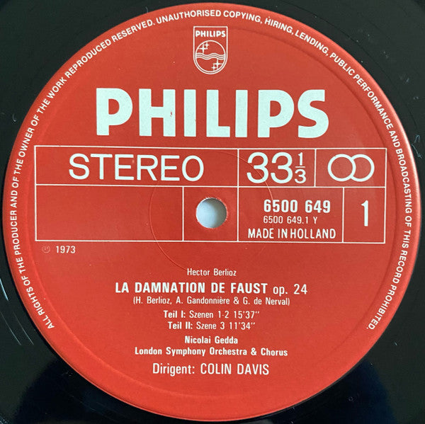 Berlioz* / Veasey* / Gedda* / Bastin* / Van Allan*, London Symphony Orchestra & Chorus*, Colin Davis* : La Damnation De Faust (3xLP, RE, RP + Box)