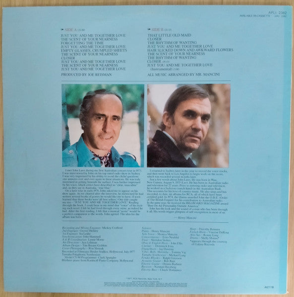 Henry Mancini, John Laws (3) : Just You And Me Together Love (LP, Album)
