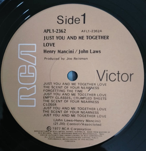 Henry Mancini, John Laws (3) : Just You And Me Together Love (LP, Album)