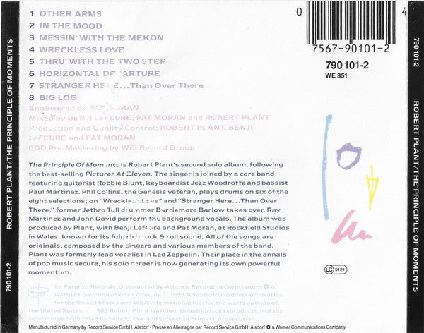 Robert Plant : The Principle Of Moments (CD, Album, RE, Tar)