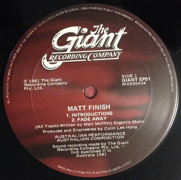 Matt Finish : Fade Away (12", EP)