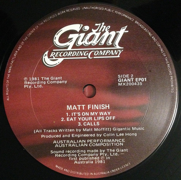 Matt Finish : Fade Away (12", EP)