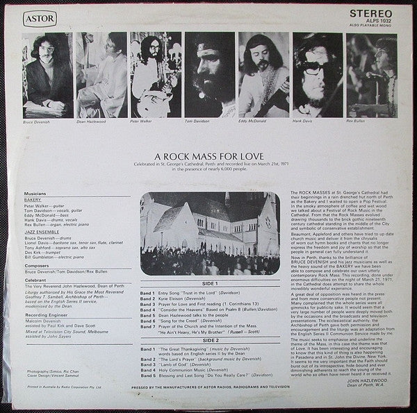 Bakery : Rock Mass For Love (LP, Album)