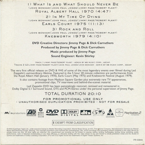 Led Zeppelin : Led Zeppelin (DVD-V, Promo, Smplr)