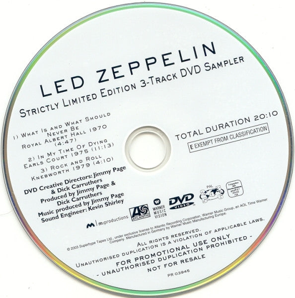 Led Zeppelin : Led Zeppelin (DVD-V, Promo, Smplr)