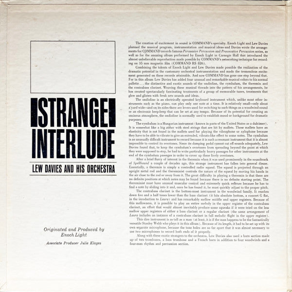Lew Davies And His Orchestra : Strange Interlude (LP, Gat)