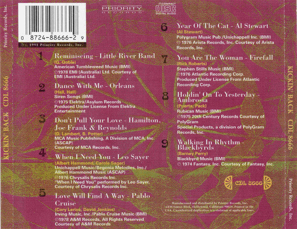Various : 70's Greatest Rock Hits Volume 5 Kickin' Back (CD, Comp)