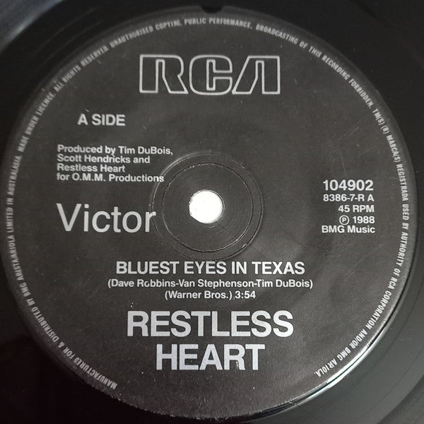 Restless Heart : Bluest Eyes In Texas / Eldorado (7", Single)