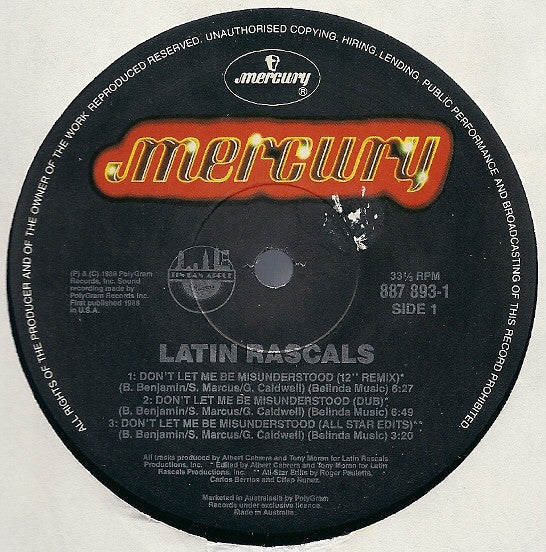 Latin Rascals* : Don't Let Me Be Misunderstood (12")