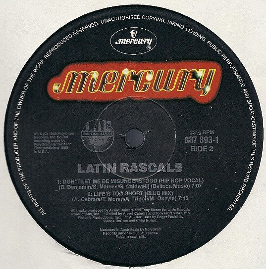 Latin Rascals* : Don't Let Me Be Misunderstood (12")
