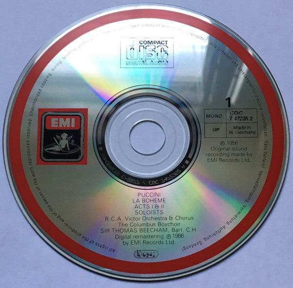 Giacomo Puccini - Victoria De Los Angeles, Jussi Björling, Sir Thomas Beecham : La Bohème (2xCD, Album, Mono, RE)