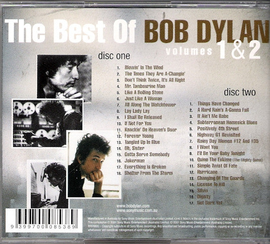 Bob Dylan : The Best Of Bob Dylan - Volumes 1 & 2 (2xCD, Comp, Ltd)