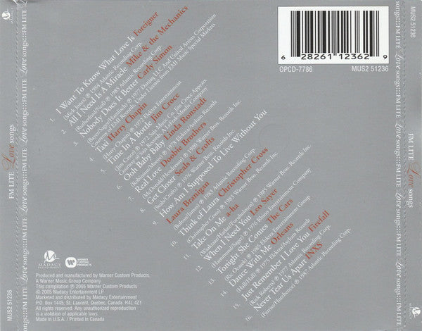 Various : FM Lite Love Songs (CD, Comp)