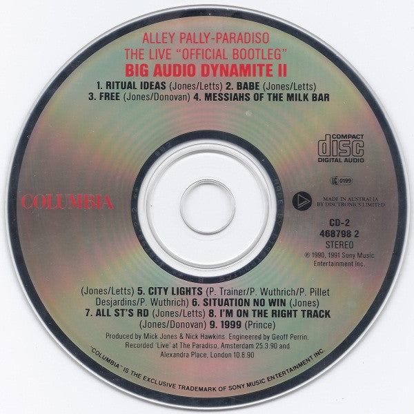 BAD II* : The Globe / Alley Pally - Paradiso (The Live "Official Bootleg") (2xCD, Album)