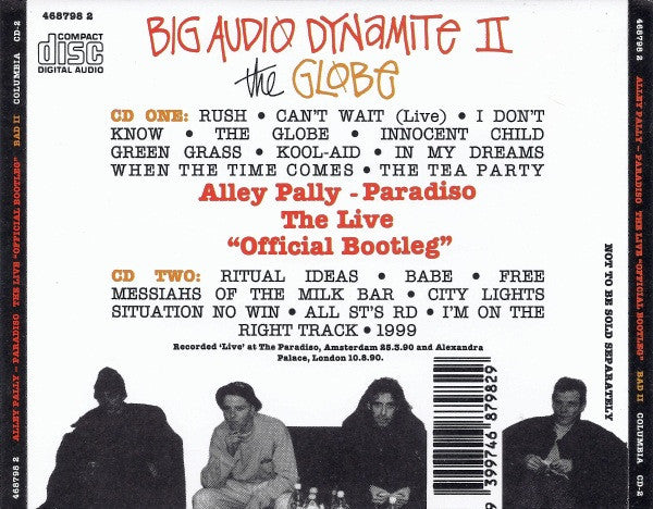 BAD II* : The Globe / Alley Pally - Paradiso (The Live "Official Bootleg") (2xCD, Album)