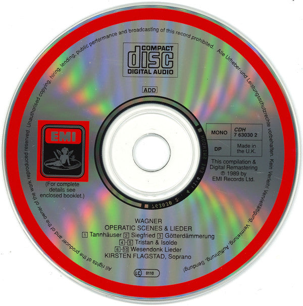 Wagner* - Kirsten Flagstad : Opera Arias / Airs D'Opéras - Wesendonck-Lieder (CD, Comp, RM)