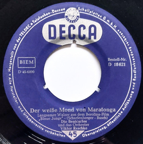 Die Singenden Matrosen / Die Benicarlos : Zuhause, Zuhause / Der Weiße Mond Von Maratonga (7", Single, Mono, 3-P)