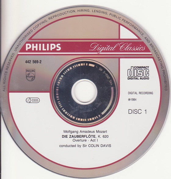 Mozart* - Margaret Price, Luciana Serra, Peter Schreier, Kurt Moll, Mikael Melbye, Theo Adam, Rundfunkchor Leipzig, Staatskapelle Dresden, Sir Colin Davis : The Magic Flute (2xCD, Album, Comp, RE)