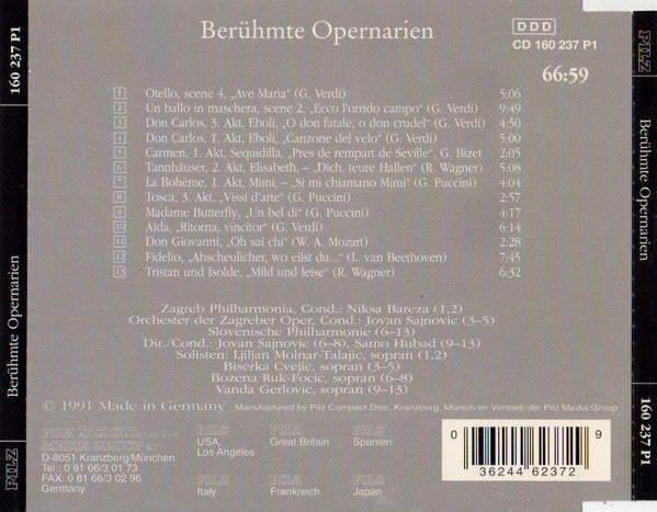 Various : Berühmte Opernarien (CD, Comp)