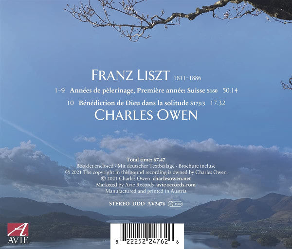 Franz Liszt, Charles Owen (2) : Années de Pèlerinage, Suisse; Bénédiction de Dieu Dans la Solitude (CD, Album)