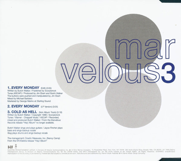 Marvelous 3 : Every Monday (CD, Single)