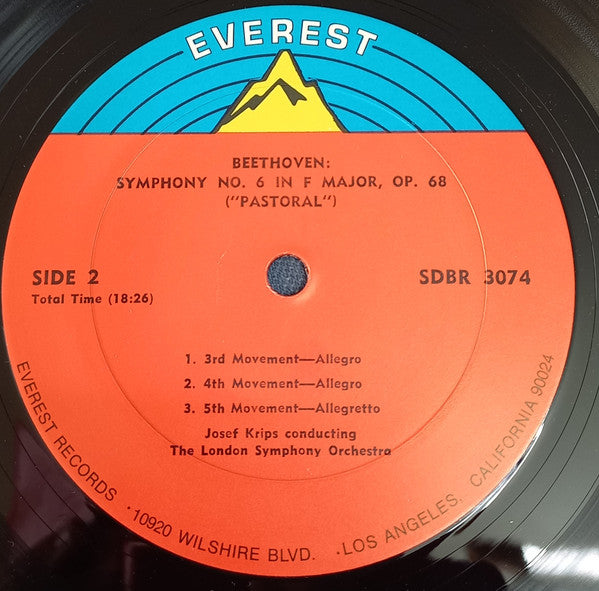 Josef Krips Conductor London Symphony Orchestra : Beethoven Symphony No. 6 In F Major Op. 68 (Pastoral) (LP, Red)