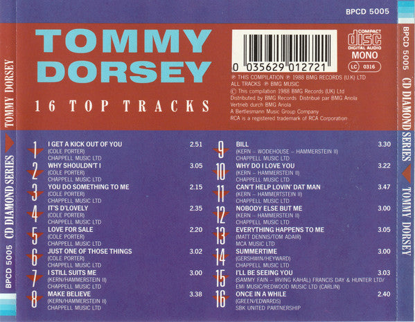 Tommy Dorsey : 16 Top Tracks (CD, Comp, Mono, RM)