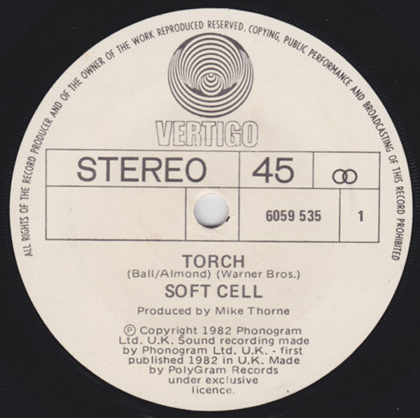Soft Cell : Torch (7", Single)
