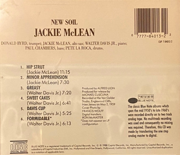 Jackie McLean : New Soil (CD, Album, RE)
