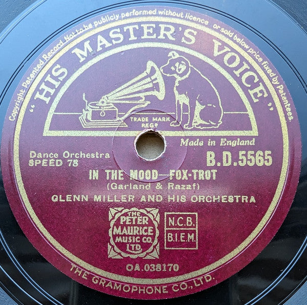 Glenn Miller And His Orchestra : In The Mood / Out Of Space (Shellac, 10", S T)