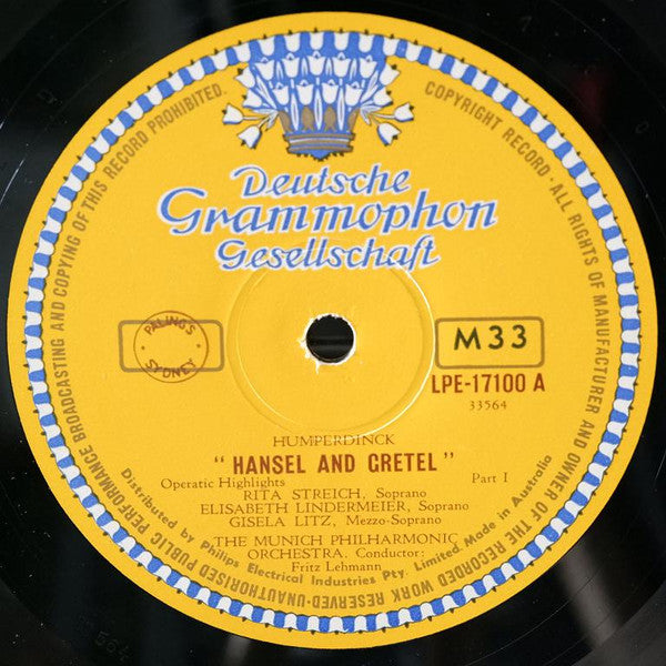 Engelbert Humperdinck (2), Gisela Litz, Rita Streich, Elisabeth Lindermeier, Res Fischer, Horst Günter, Marianne Schech : Hansel And Gretel (10", Mono)