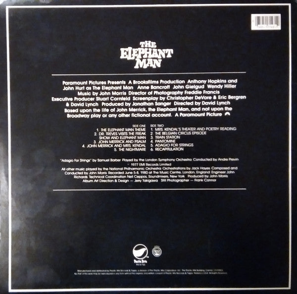 John Morris : The Elephant Man (Original Motion Picture Soundtrack) (LP, Album, Fir)