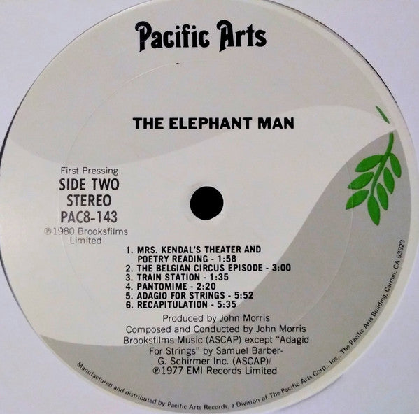 John Morris : The Elephant Man (Original Motion Picture Soundtrack) (LP, Album, Fir)